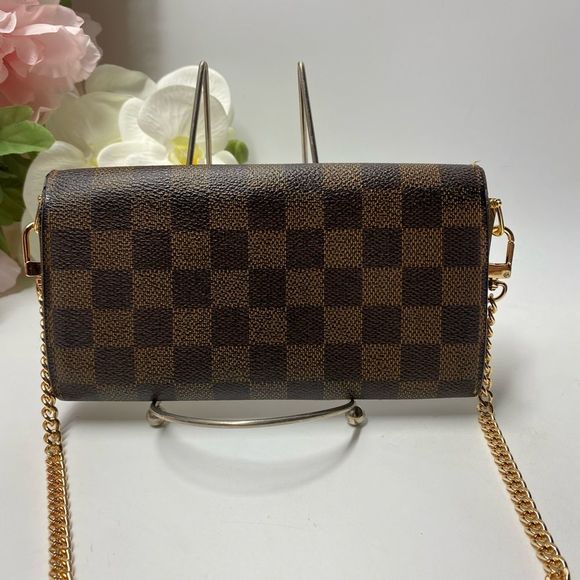 AUTHENTIC Louis Vuitton Damier Azur Wallet on Chain - Picture 2 of 15